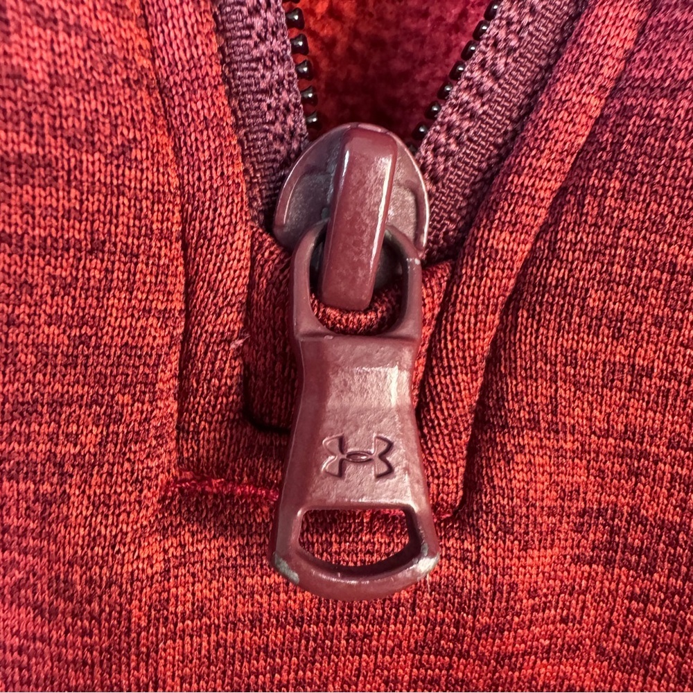 Under Armour  Fleece 1/4 Zip Pullover Men’s L Dark Red Loose Fit 1373358 - Picture 5 of 8